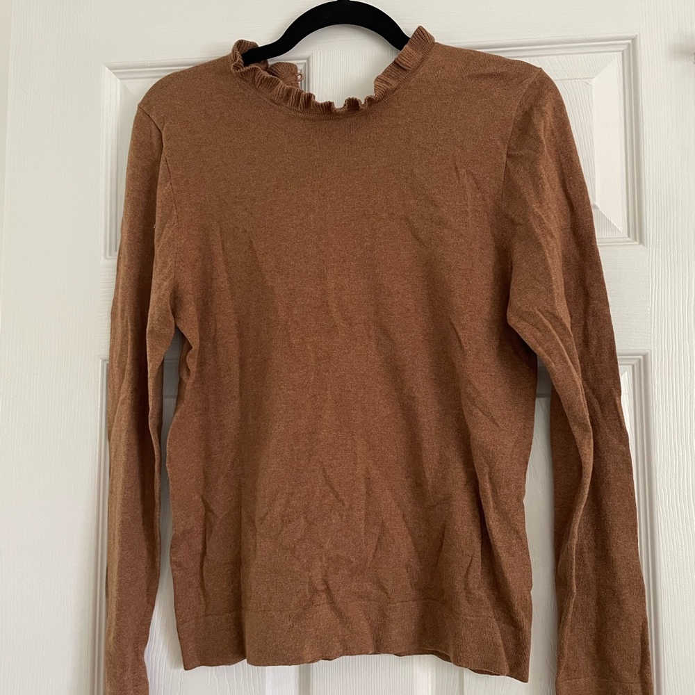 NEVER WORN Jcrew Ruffle-neck Sweater